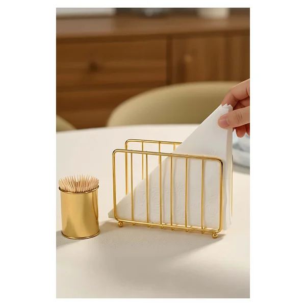 Gold Kafes Metal Peçetelik - Görsel 2