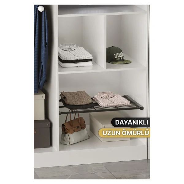 Bino Dolap Içi Organizer Düzenleyici Genişletilebilir Ayarlanabilir Çok Amaçlı Metal Raf Düzenleyici - Görsel 5