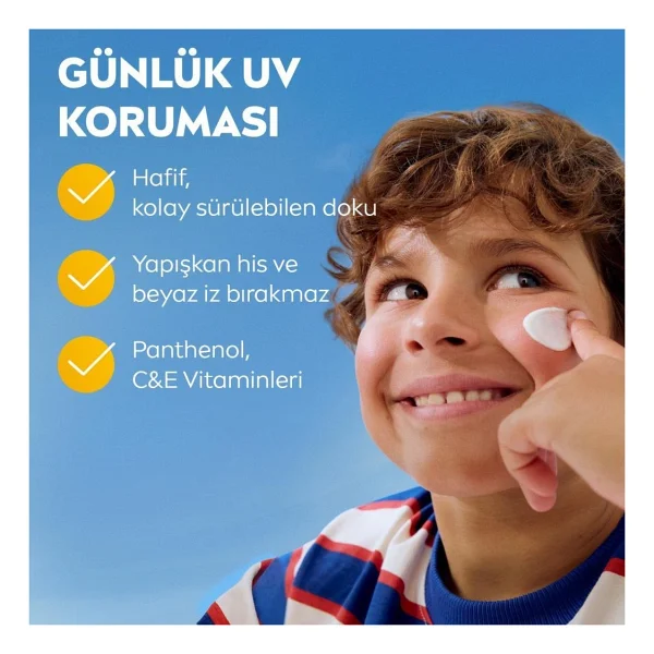 Nivea Sun Spf50+Çocuklar Için Çok Yüksek Güneş Korumalı Yüz,Vücut Güneş Kremi 100 Ml,Kokusuz,E,C Vitamini - Görsel 4