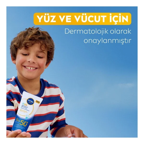 Nivea Sun Spf50+Çocuklar Için Çok Yüksek Güneş Korumalı Yüz,Vücut Güneş Kremi 100 Ml,Kokusuz,E,C Vitamini - Görsel 5