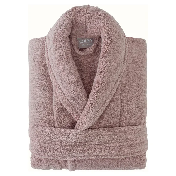 Soley Hermoso %100 Pamuk Ultra Yumuşak Unisex Bornoz - Bej - Görsel 5