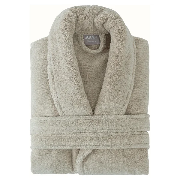Soley Hermoso %100 Pamuk Ultra Yumuşak Unisex Bornoz - XL - Bej - Görsel 5