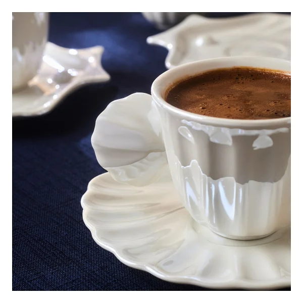 Karaca İstiridye Lüsterli 6 Kişilik Kahve Fincan Takımı - Görsel 4