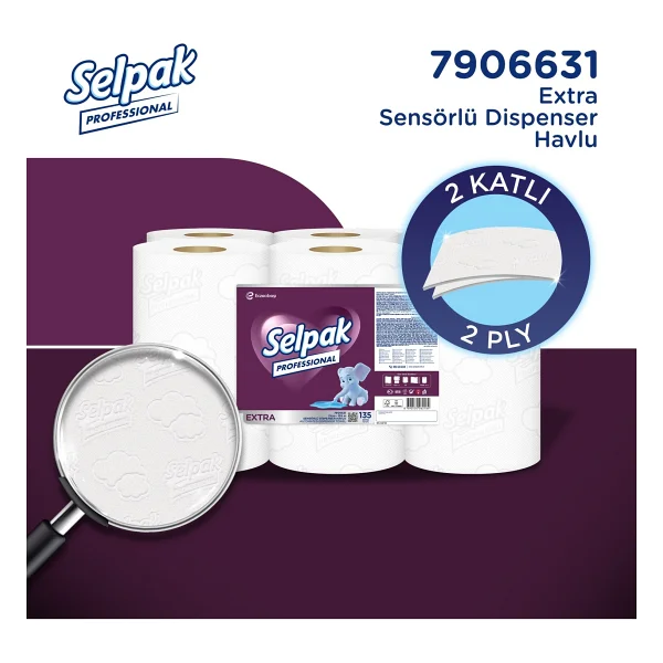 Selpak Professional Extra Sensörlü 21 Cm 135 Mt 6'lı Kağıt Havlu - Görsel 2