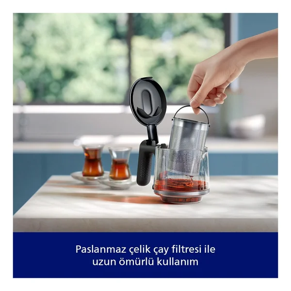 Philips Hd7350/00 1900 W Cam Demlikli Çay Makinesi - Görsel 3