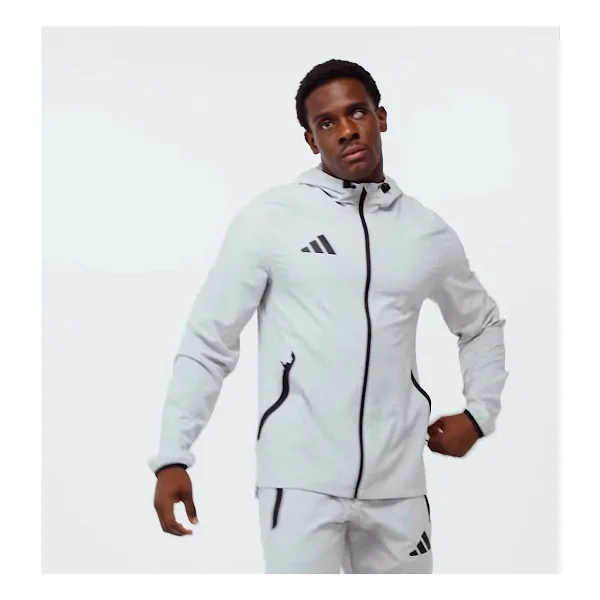 Adidas Tiro Travel KD3336 Kapüşonlu Gri Erkek Rüzgarlık - Görsel 2