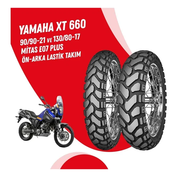 Yamaha Xt 660 Mitas 90/90-21 + 130/80-17 E-07 + Lastik Takımı - Görsel 2