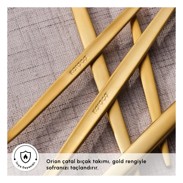 Karaca Orion Matte Gold 30 Parça 6 Kişilik Çatal Kaşık Bıçak Takımı - Görsel 5