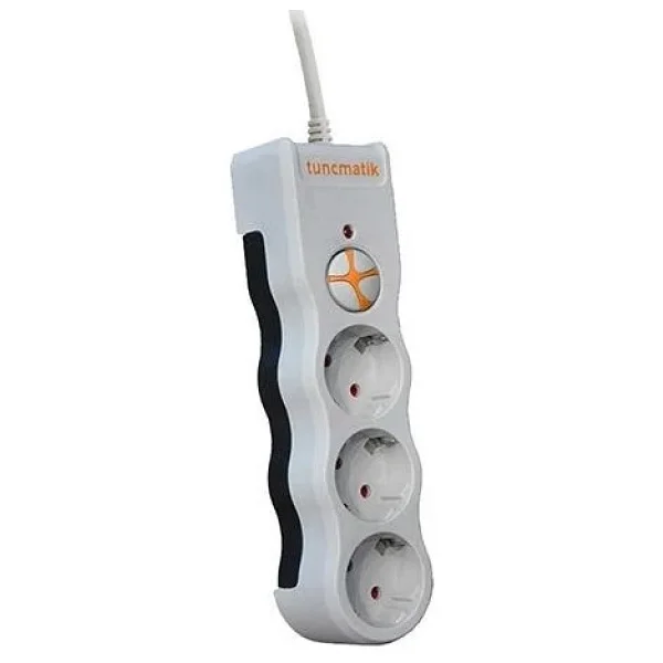 Tunçmatik Powersurge 3 Tsk19009 1050 Joule Anahtarlı Beyaz 1.5 M 3'lü Akım Korumalı Priz - Görsel 4