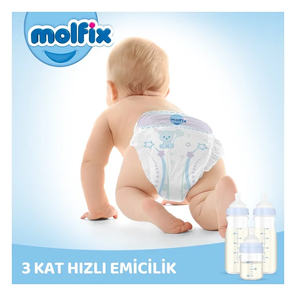 Molfix 2 Numara Mini 66'lı 3 Adet Bebek Bezi - Görsel 5