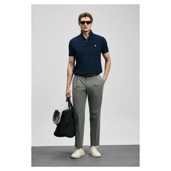 Lufian Laon Smart Regular Fit Lacivert Kısa Kollu Polo Yaka Erkek Tişört - Görsel 3