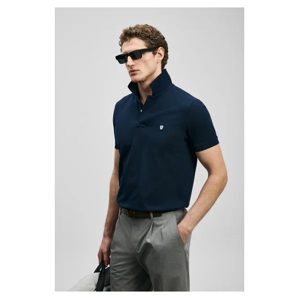 Lufian Laon Smart Regular Fit Lacivert Kısa Kollu Polo Yaka Erkek Tişört - Görsel 4