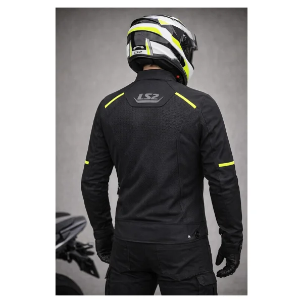 Ls2 Breeze Erkek Siyah-Neon Sarı Yazlık Motosiklet Montu - Görsel 2