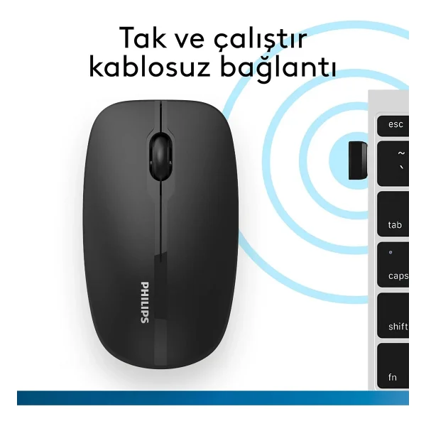 Philips Spk7418 Siyah Sessiz Optik Kablosuz Mouse - Görsel 8
