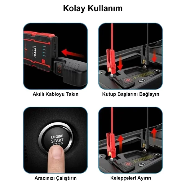 İting Araç Otomobil Akıllı Set Araç Yıkama Araç İçi Süpürge Araç Lastik Şişirme Akü Takviye Seti - Görsel 8