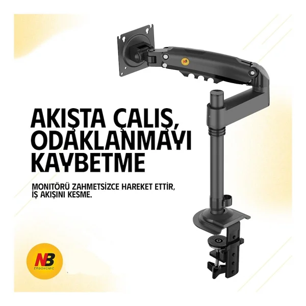 North Bayou H100-Fp Gri Hareketli Laptop Standı - Görsel 2