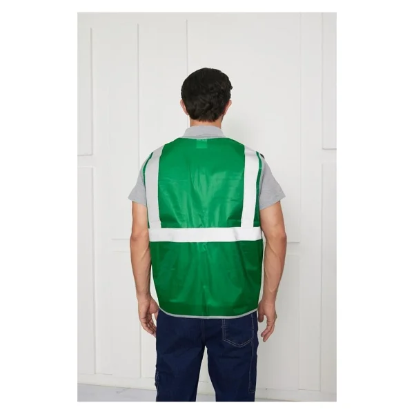 Orange Safety Mühendis Tipi İkaz Yeleği Koyu Yeşil - Görsel 7