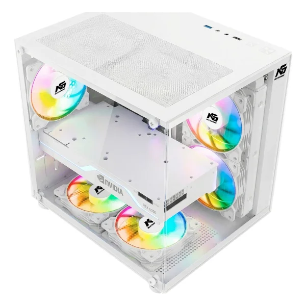 Next Gaming Orion Cube 3x RGB Fanlı Beyaz Micro Atx Oyuncu Kasası - Görsel 3