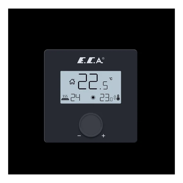 Eca Dijital Oda Termostatı Lcd Çevirmeli Siyah - Görsel 2