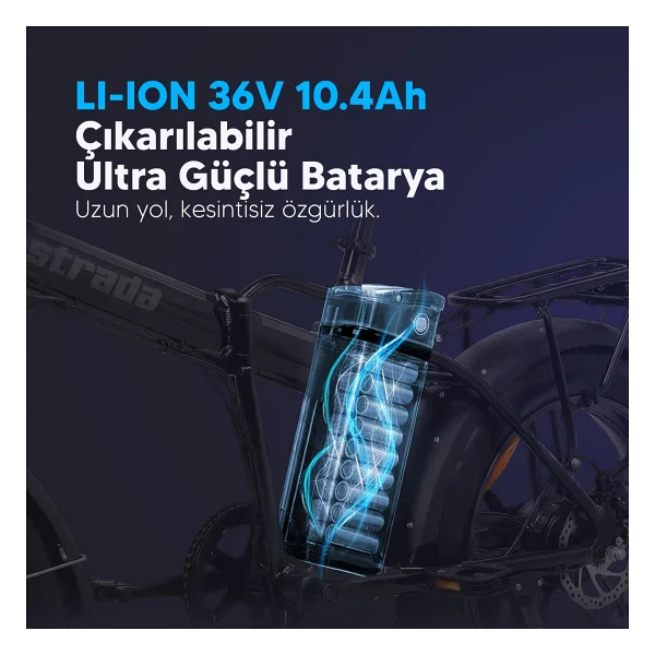 Strada E-Bro 250 W Katlanabilir Elektrikli Bisiklet - Görsel 3