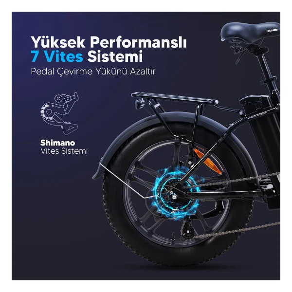 Strada E-Bro 250 W Katlanabilir Elektrikli Bisiklet - Görsel 4