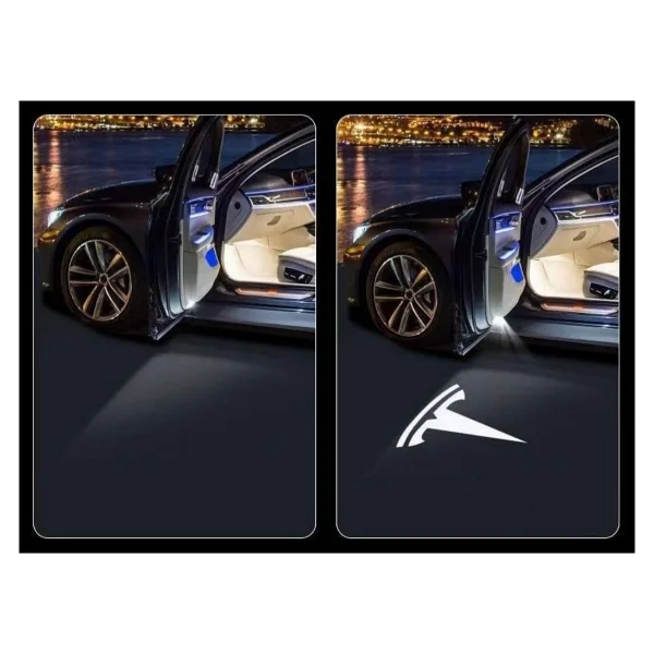 Tesla Model Y Kapı Altı Hayalet Logo - Görsel 2