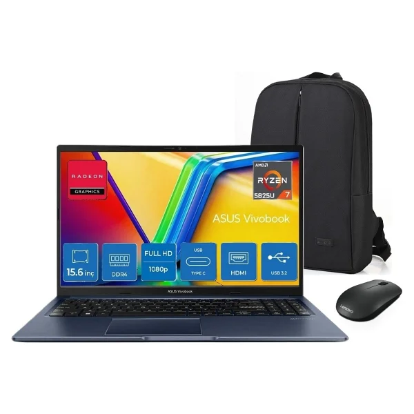 Asus Vivobook 15 M1502ya AMD Ryzen 7 5825u 16gb 512gb SSD Windows 11 Home 15.6" Taşınabilir Bilgisayar+Mouse+Snertech Çanta - 512 GB - 16 GB - Görsel 6