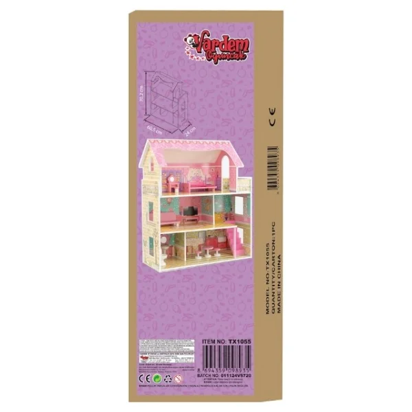 Vardem 10 Parça Ahşap Ev Seti 70,2x60,5x24cm - Görsel 2