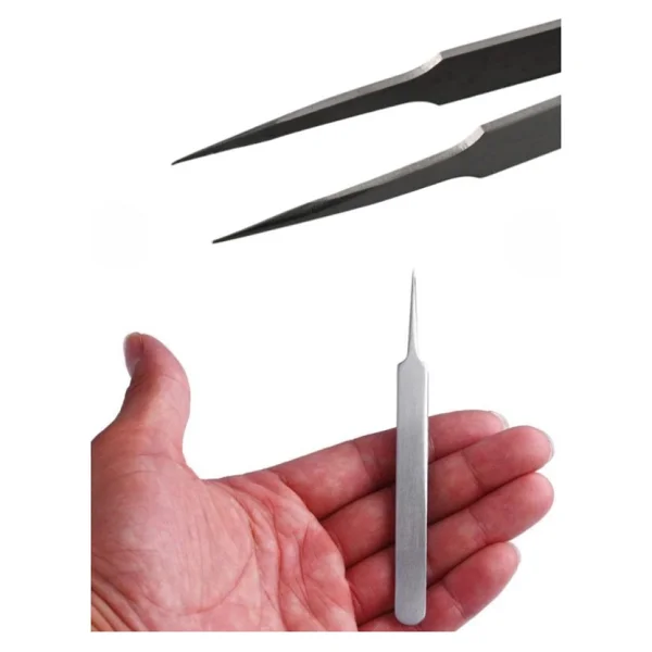 Labolist Mikro Penset 12 Cm Sivri Uçlu Paslanmaz - Görsel 4