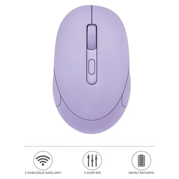 Torima TM-17 Beyaz Şarjlı Sessiz Optik Kablosuz Mouse - Görsel 5