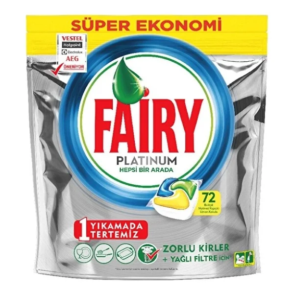 Fairy Platinum Bulaşık Makinesi Tableti 72'li 2 Adet - Görsel 2
