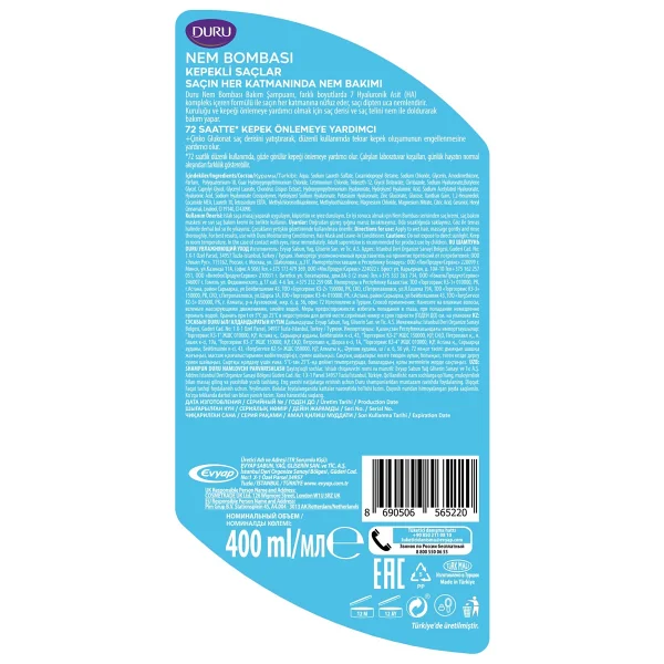 Duru Kepekli Saçlar Için Kepeğe Karşı Etkili Şampuan 3X400 ml - Görsel 5