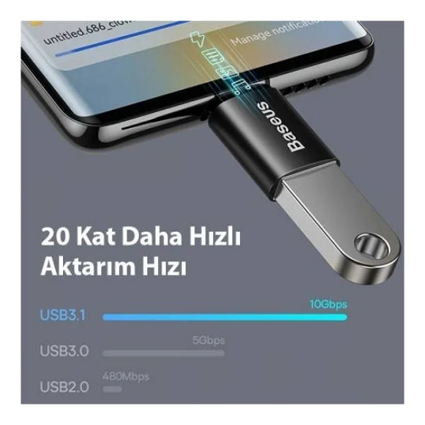 Baseus Ingenuity Type-C To USB 3.1 Dönüştürücü - Görsel 6