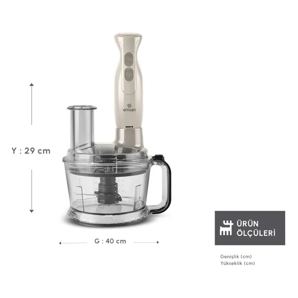 Emsan Pro Multimax 6in1 Iconic Beige 2000 W Mutfak Robotu - Görsel 2