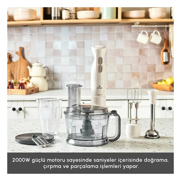 Emsan Pro Multimax 6in1 Iconic Beige 2000 W Mutfak Robotu - Görsel 6