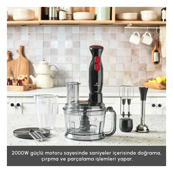 Emsan Pro Multimax 6in1 Black 2000 W Mutfak Robotu - Görsel 5