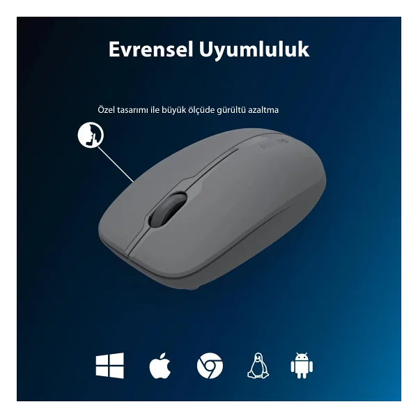 Philips Spk7418 Gri Sessiz Optik Kablosuz Mouse - Görsel 8
