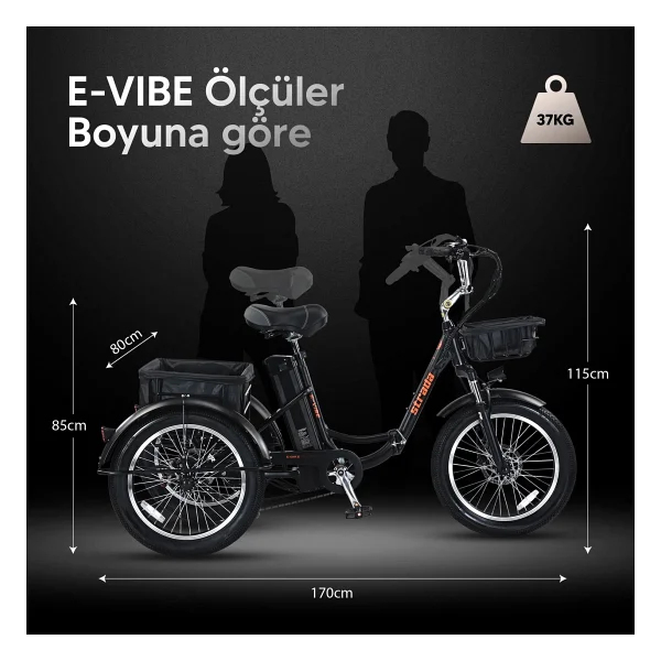 Strada E-Vibe 250 W 3 Tekerlekli Elektrikli Bisiklet - Görsel 3