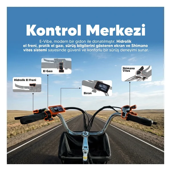 Strada E-Vibe 250 W 3 Tekerlekli Elektrikli Bisiklet - Görsel 8