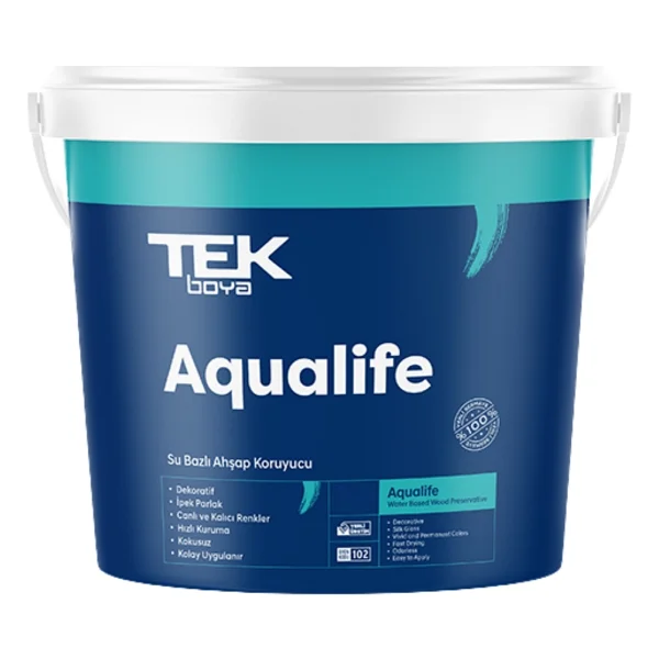 Tek Aqualife Su Bazlı Renkli Ahşap Koruyucu Vernik 2,5 Lt - Şeffaf - Görsel 6
