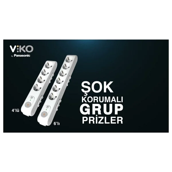 Viko Multi-Let Topraklı Anahtarlı 2 M 4'lü Priz - Görsel 6