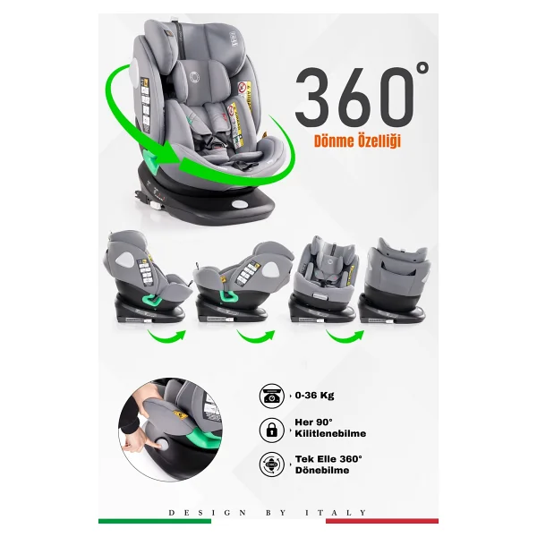 Prego Tronfix I-Size Gri 0-36 Kg Oto Koltuğu - Görsel 6