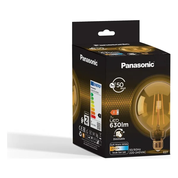 Panasonic G95 Sarı Işık 7 W E27 Rustik LED Ampul - Görsel 2