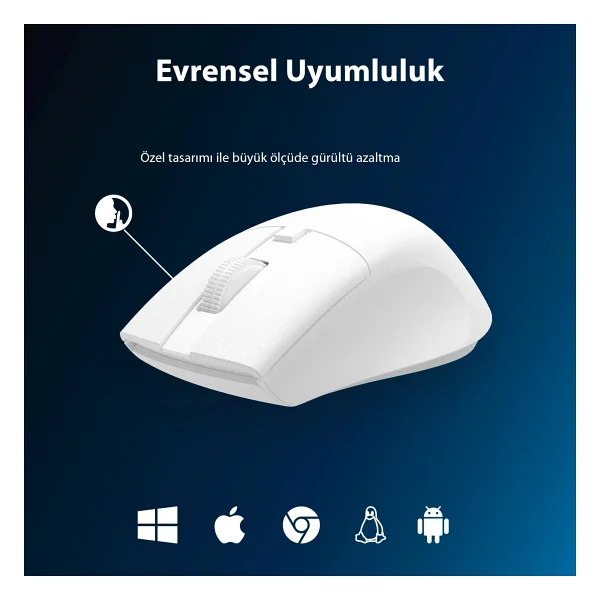 Philips Spk7528w Beyaz Sessiz Optik Kablosuz Mouse - Görsel 9