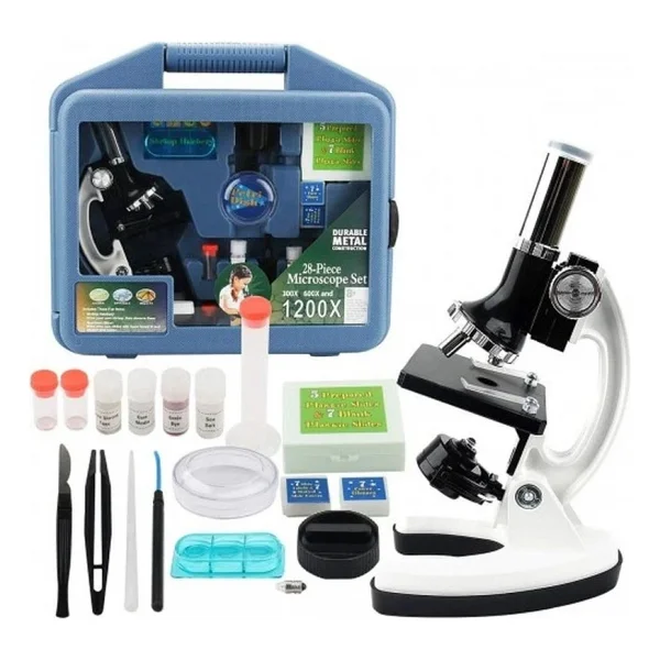 Mikroskop Taşınabilir Set 28 Parça Eğitim Mikroskop Kiti 300x 600x Ve 1200x Çocuklara - Görsel 8