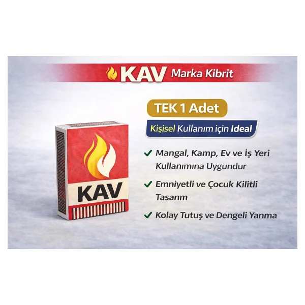 Kav Marka Kibrit Emniyetli Çocuk Kilitli 1 Adet - Görsel 2