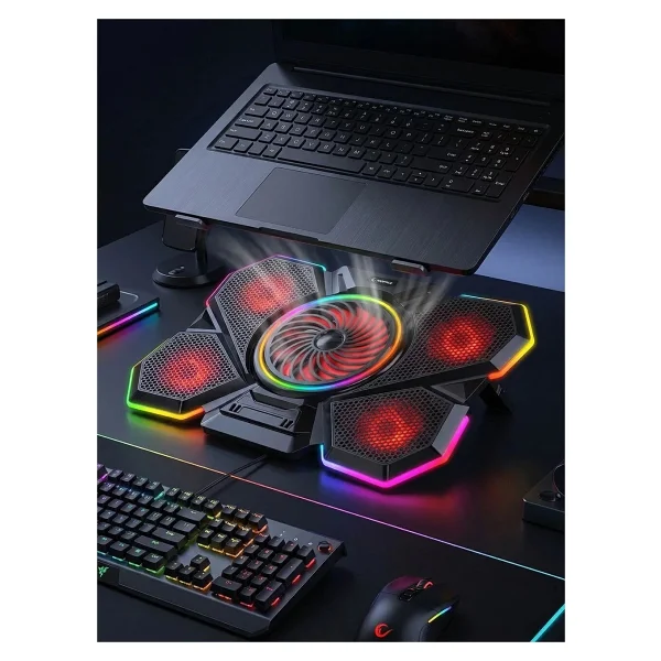 Rampage S47 Coolflow RGB 5 Fanlı 17.3" Laptop Soğutucu - Görsel 7