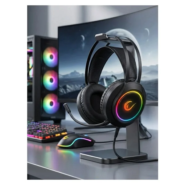 Rampage Rm-K45 Orbit-S Siyah RGB 7.1 Kablolu Mikrofonlu Kulak Üstü Oyuncu Kulaklığı - Görsel 6