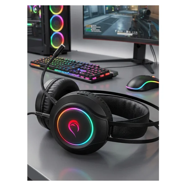 Rampage Rm-K45 Orbit-S Siyah RGB 7.1 Kablolu Mikrofonlu Kulak Üstü Oyuncu Kulaklığı - Görsel 7