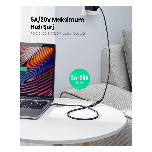 Ugreen 80810 0.5 m Type-C Uzatma Kablosu - Görsel 9